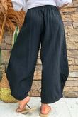Annie Cushion Cotton Barrel Culotte Pant Black